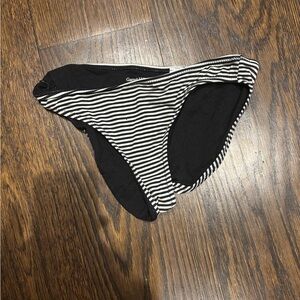 Garnet Hill Black and White Striped Bikini Bottom